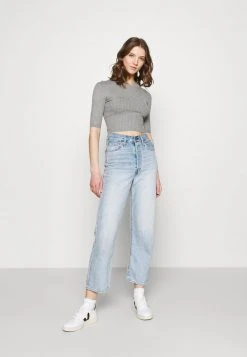 Even&Odd Mujer 2 PACK - Camiseta Básica - Mottled Grey/sand