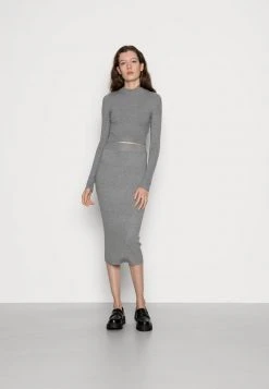 Even&Odd Mujer PERKIN CROPPED SKIRT SET - Jersey De Punto - Mottled Grey