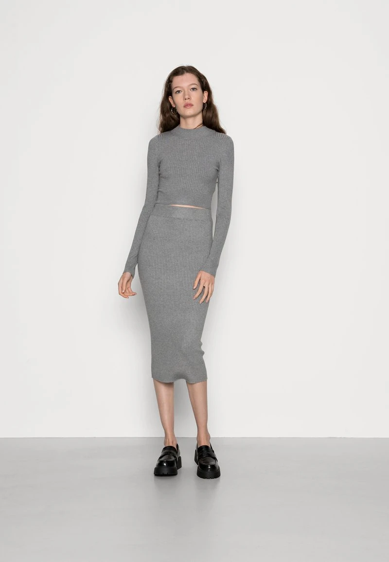 Even&Odd Mujer PERKIN CROPPED SKIRT SET - Jersey De Punto - Mottled Grey 3 Even&Odd Mujer PERKIN CROPPED SKIRT SET - Jersey De Punto - Mottled Grey