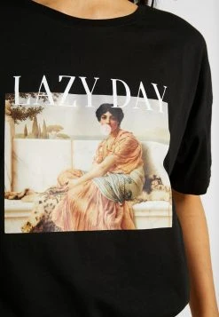 Even&Odd Mujer Camiseta Estampada - Black -Even&Odd Ventas 2024 bbe40bd6d9a54d25ab37cd579336443e