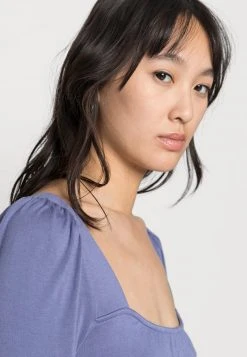 Even&Odd SHIRRING DETAIL LONG SLEEVE CROP WITH GATHER - Camiseta De Manga Larga - Blue, Mujer -Even&Odd Ventas 2024 bc04be7d80b849d980efcc9b6f9257a8