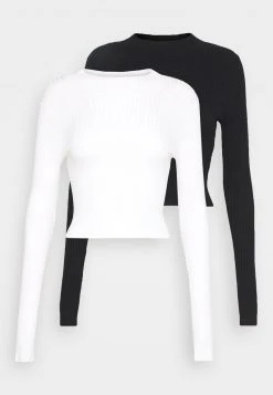Even&Odd 2 PACK - Jersey De Punto - Black/white, Mujer