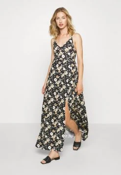 Even&Odd Mujer Vestido Largo - Black/yellow