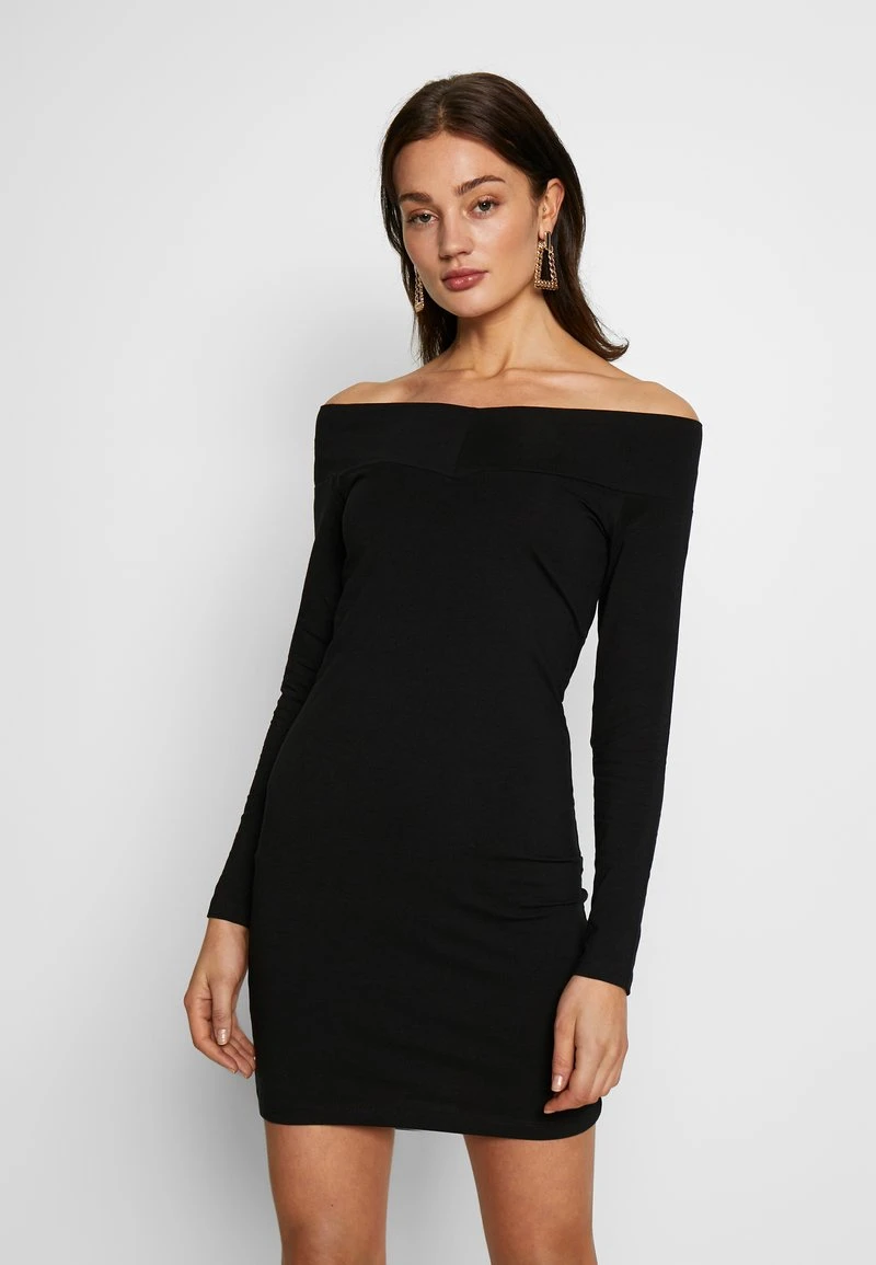 Even&Odd Mujer BASIC - OFF-SHOULDER MINI LONG SLEEVES DRESS - Vestido De Tubo - Black 3 Even&Odd Mujer BASIC - OFF-SHOULDER MINI LONG SLEEVES DRESS - Vestido De Tubo - Black