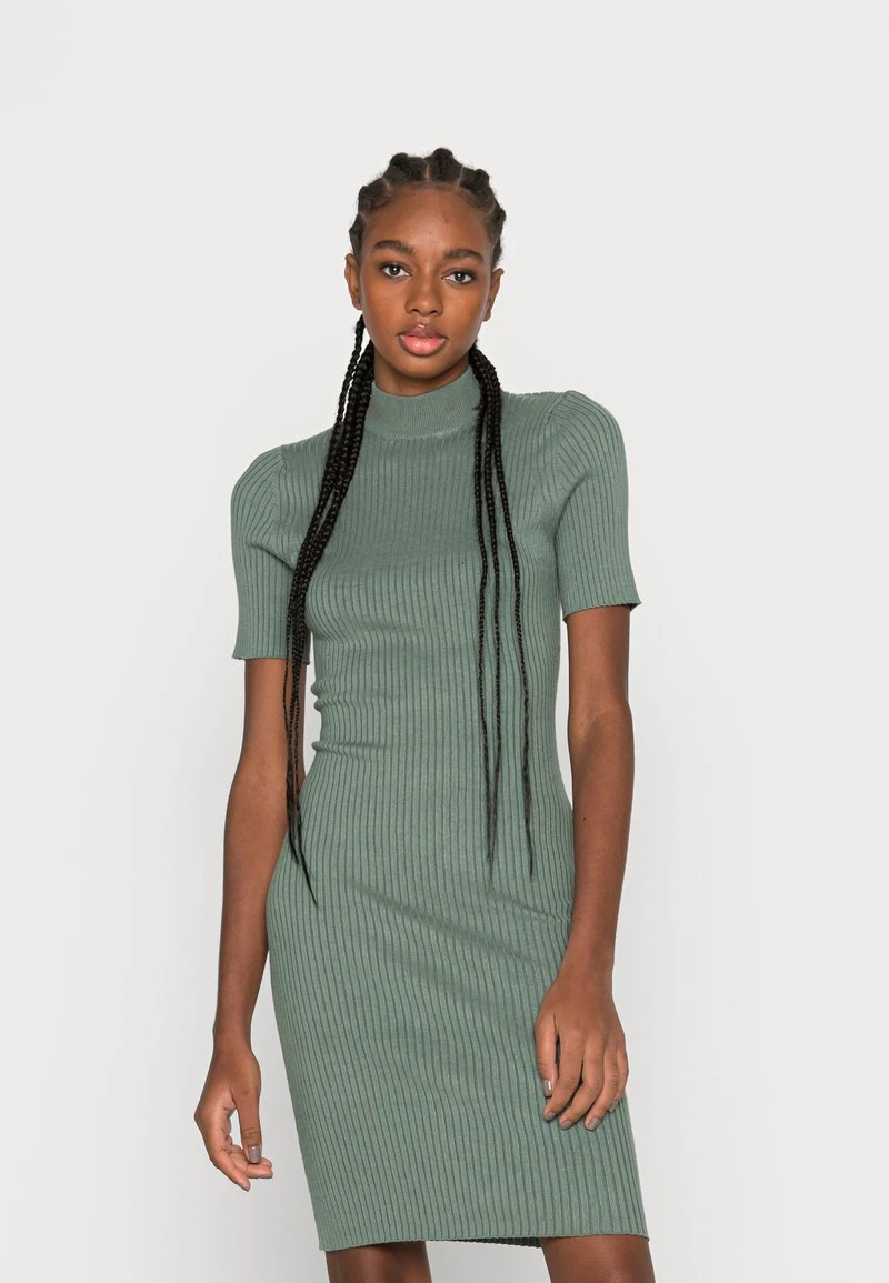 Even&Odd PERKIN NECK SHORT SLEEVE DRESS - Vestido De Punto - Olive, Mujer 3 Even&Odd PERKIN NECK SHORT SLEEVE DRESS - Vestido De Punto - Olive, Mujer