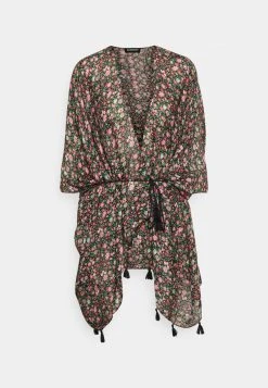 Even&Odd Poncho - Black/pink, Mujer