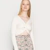 Even&Odd Mujer WRAP FRONT JUMPER - Jersey De Punto - White