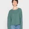 Even&Odd OVERSIZE CROPPED ROLLED EDGE JUMPER - Jersey De Punto - Green, Mujer -Even&Odd Ventas 2024 d02eefd20617474e9d6e3ba0f99cd32b