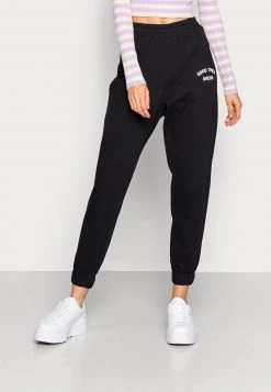 Even&Odd Mujer Printed Loose Fit Joggers - Pantalones Deportivos - Black