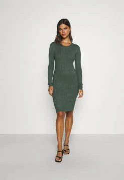 Even&Odd Mujer Knit Mini Wide Rib Basic Dress - Vestido De Tubo - Green