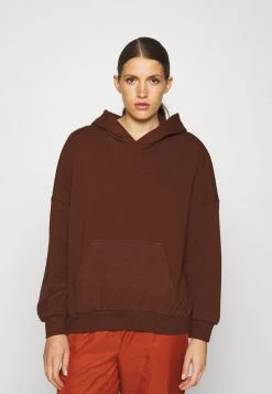 Even&Odd Mujer HOODIE LONG WITHOUT DRAWCORD AND POCKET - Jersey Con Capucha - Brown