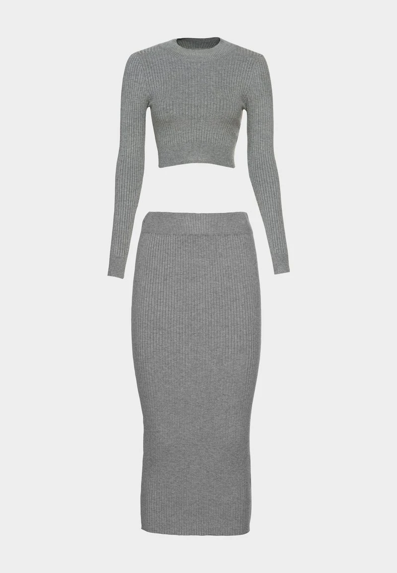 Even&Odd Mujer PERKIN CROPPED SKIRT SET - Jersey De Punto - Mottled Grey 6 Even&Odd Mujer PERKIN CROPPED SKIRT SET - Jersey De Punto - Mottled Grey - Imagen 4