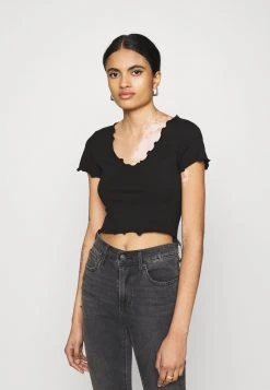 Even&Odd Mujer Camiseta Básica - Black