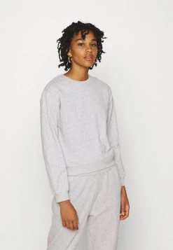 Even&Odd Mujer Basic Crew Neck Regular Fit - Sudadera - Mottled Light Grey
