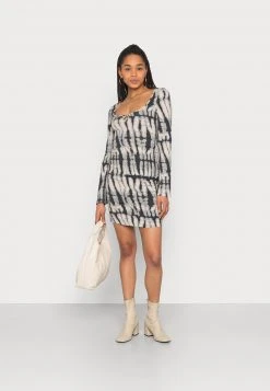 Even&Odd Mujer FLARED SLEEVES DRESS 2 Pack - Vestido Informal - Black/light Grey