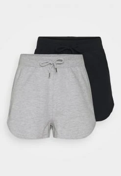 Even&Odd Mujer 2 Pack - Shorts - Black/mottled Light Grey