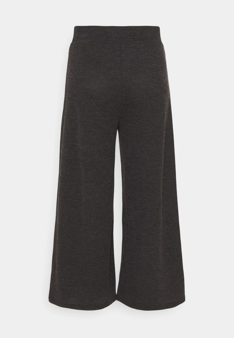 Even&Odd Mujer WIDE LEG RIBBED TROUSERS - Pantalones - Mottled Dark Grey 4 Even&Odd Mujer WIDE LEG RIBBED TROUSERS - Pantalones - Mottled Dark Grey - Imagen 2