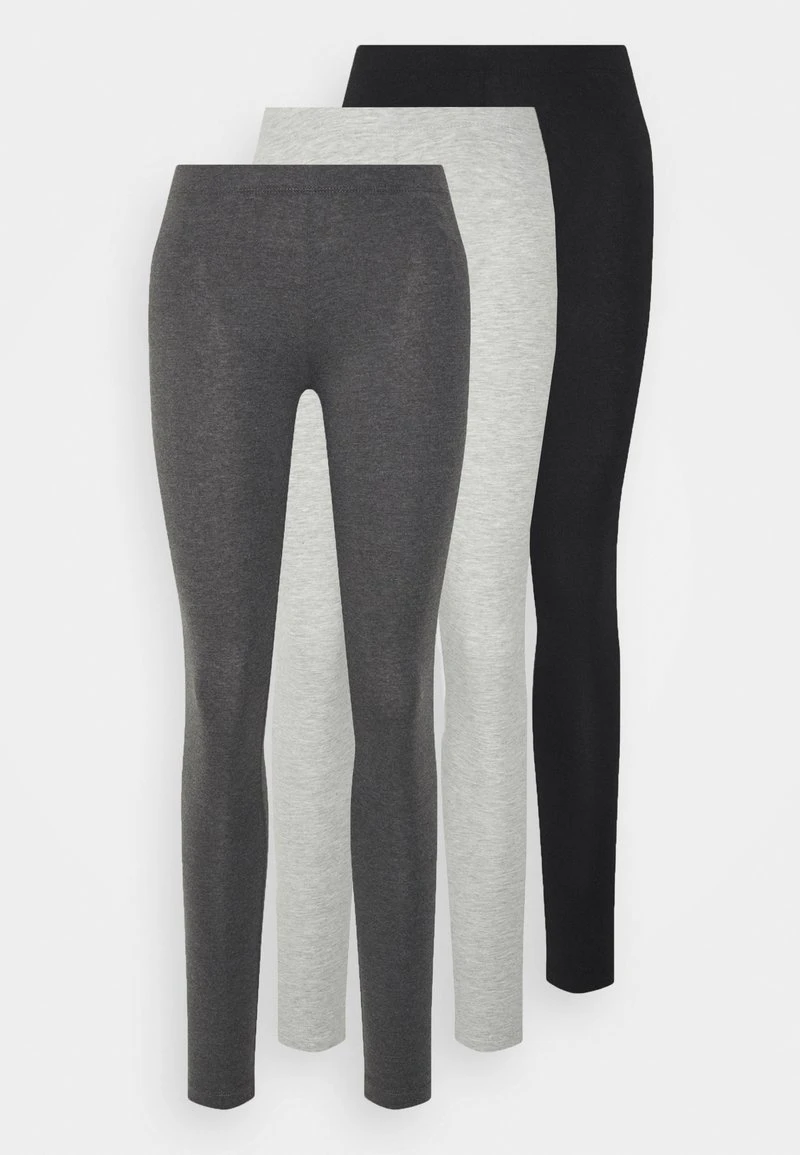 Even&Odd 3 Pack - Leggings - Black /mottled Dark Grey/mottled Light Grey, Mujer 3 Even&Odd 3 Pack - Leggings - Black /mottled Dark Grey/mottled Light Grey, Mujer
