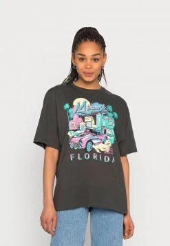 Even&Odd Mujer Camiseta Estampada - Black