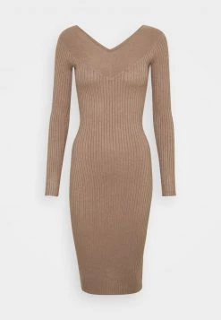 Even&Odd Mujer KNIT V NECK MIDI BODYCON DRESS - Vestido De Tubo - Taupe -Even&Odd Ventas 2024 ef80213751b949f8a0aa426ef70a012d