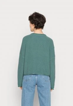 Even&Odd OVERSIZE CROPPED ROLLED EDGE JUMPER - Jersey De Punto - Green, Mujer -Even&Odd Ventas 2024 f135be8a65d2485f840053de237a256e