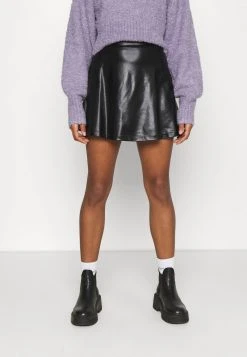 Even&Odd Mujer Mini PU Leather A-line Skirt - Falda Acampanada - Black