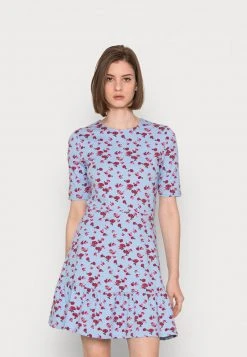 Even&Odd Mujer Vestido Ligero - Light Blue/multi Coloured