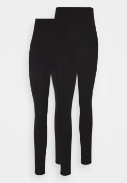 Even&Odd Mujer HIGH WAISTED LEGGINGS 2 PACK - Leggings - Black